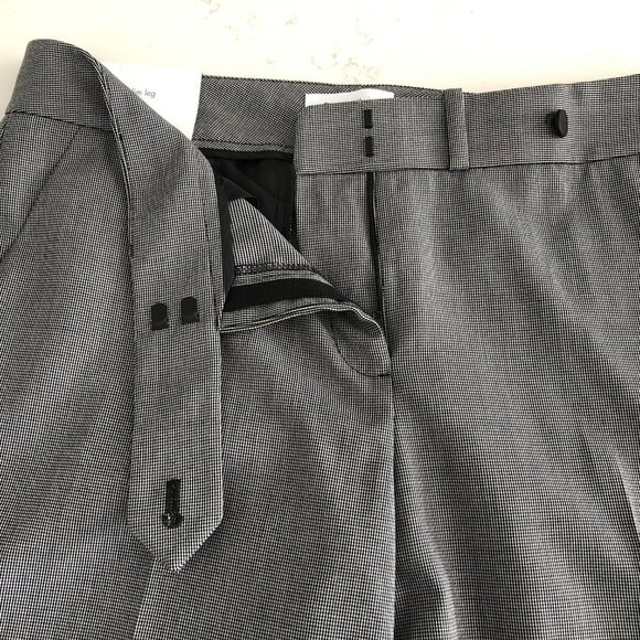 Calvin Klein bcr Classic Slim Leg Glen Check Trouser Pants Grey Black Sz 6 NWT - Picture 3 of 14